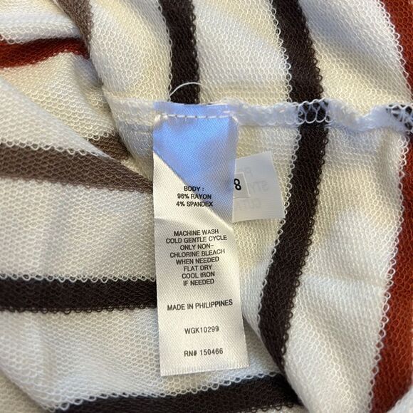 Market & Spruce rust green striped hooded long sleeve sweatshirt Size XS New - Picture 8 of 9